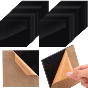 Suzile 50 hojas acrílicas negras de 3.9 x 3.9 pulgadas, hojas acrílicas de 18 de grosor cortadas a medida, láminas acrílicas opacas de policarbonato Suzile 50 hojas acrílicas negras de 3.9 x 3.9 pulgadas, hojas acrílicas de 18 de grosor cortadas a medida, láminas acrílicas opacas de policarbonato