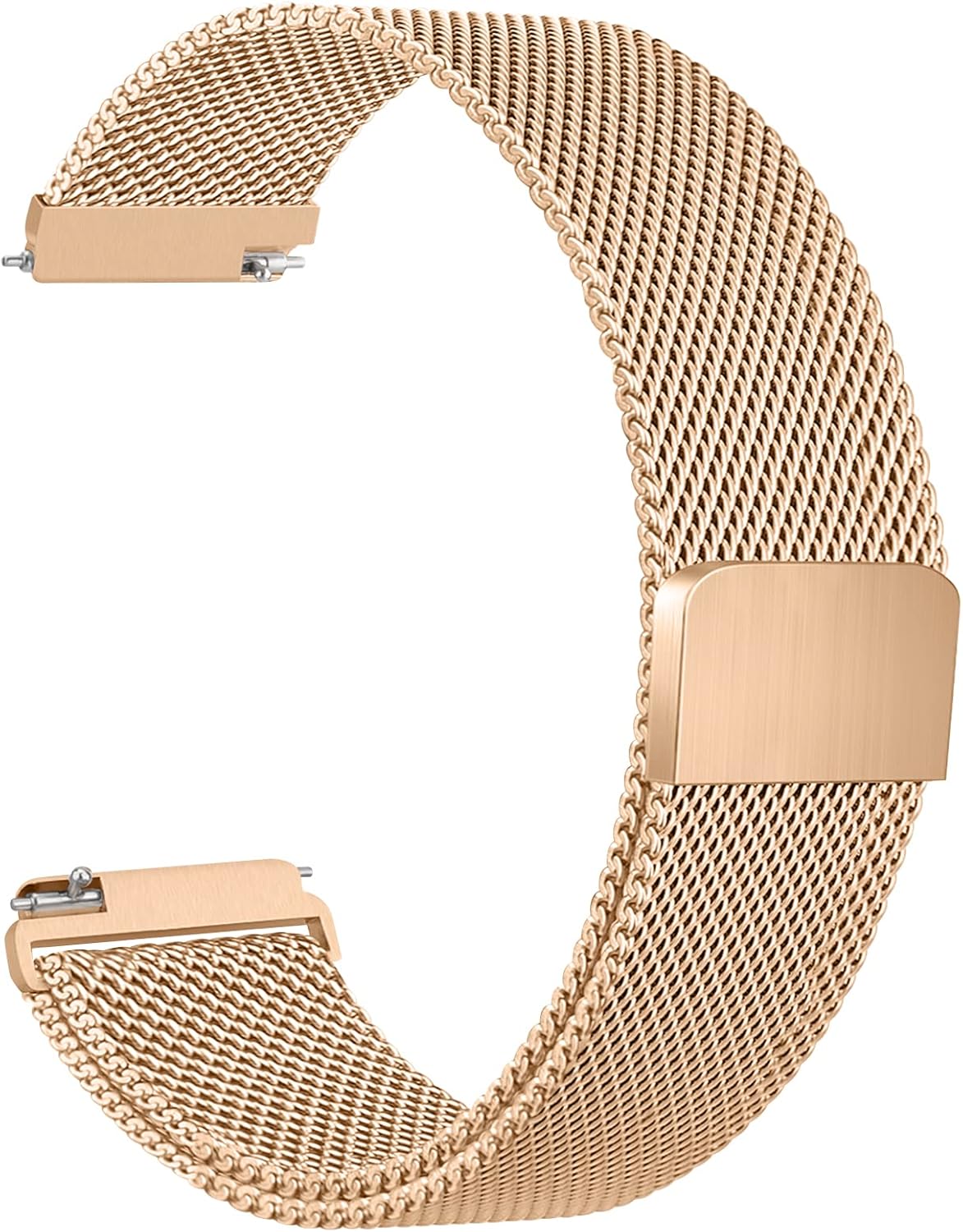 Amzpas Correa de reloj de metal de liberación rápida de 0.787 in 0.866 in, correa de reloj de acero inoxidable, correa de repuesto magnética de