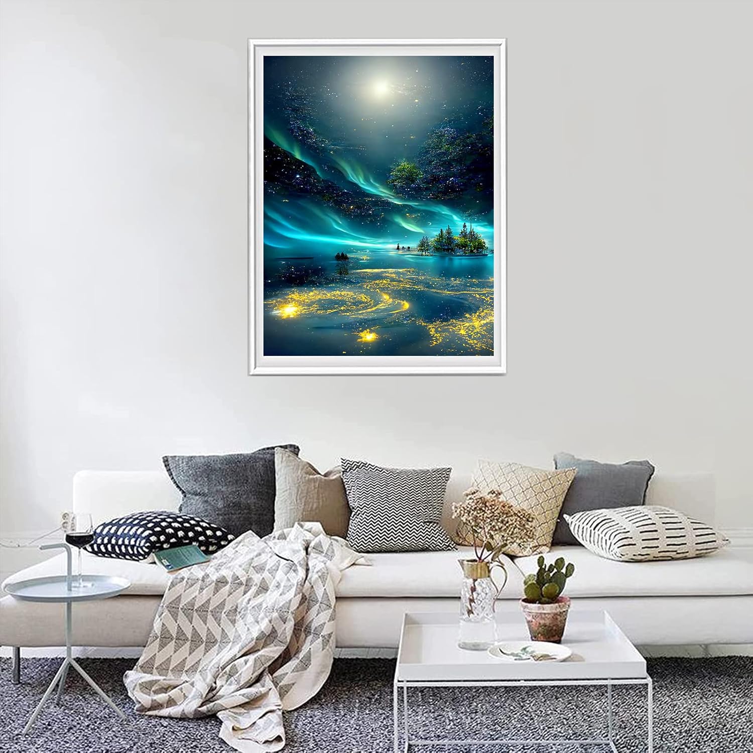 Lunyloer Pintura de diamantes, kits de arte de diamantes 5D para adultos principiantes, pintura de bordado de diamante completo, pintura de punto de