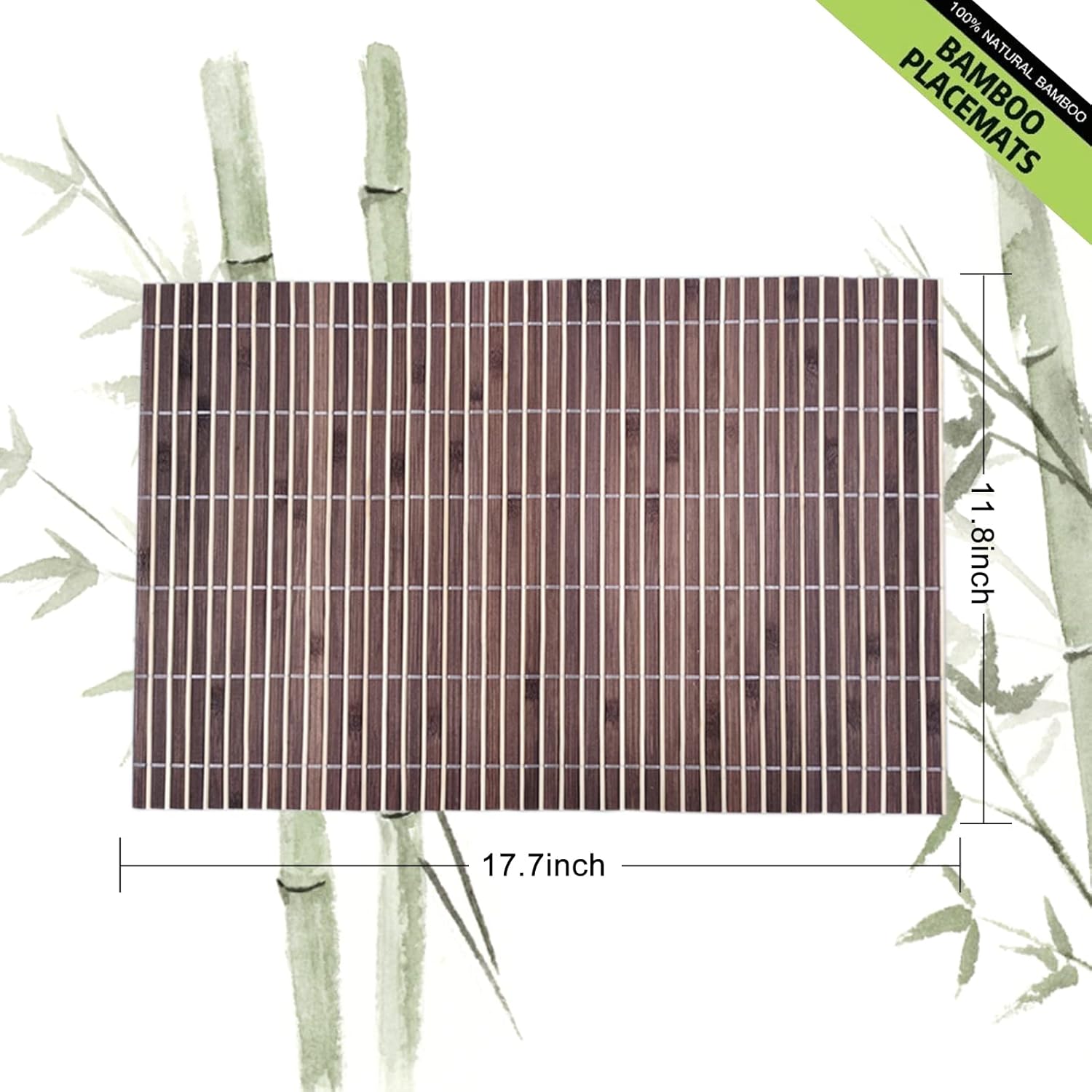 ANDSTAR Juego de 8 manteles individuales de bambú natural antideslizantes, lavables, resistentes al calor, para comedor y cocina (café)