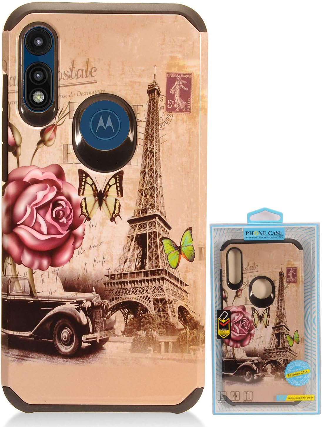 CELZEN – Para Motorola Moto E (2020) XT2052 – Funda para teléfono con imagen – Torre Eiffel AD1