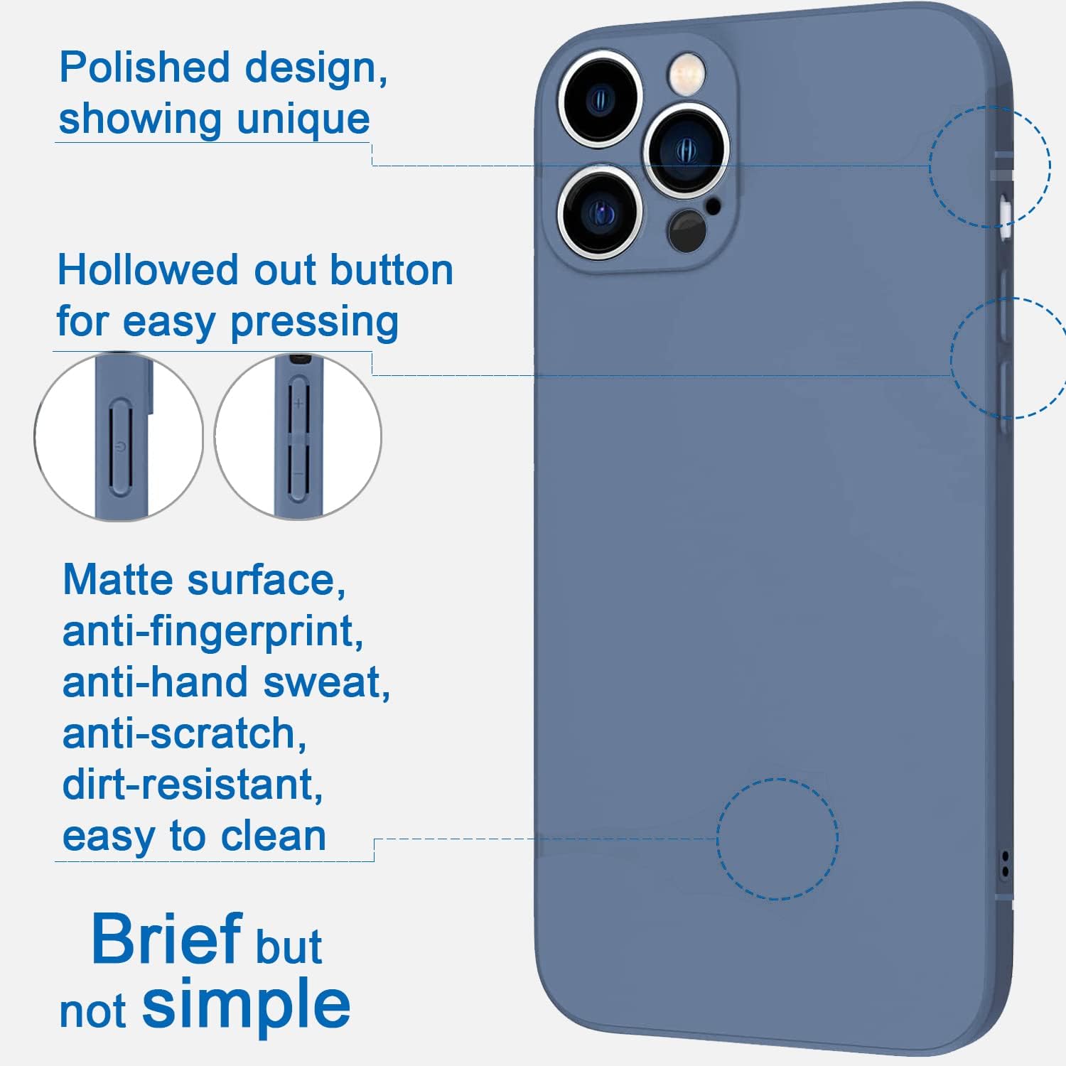 Funda compatible con iPhone 14 Pro con protección de cámara mejorada, funda de silicona mate para teléfono, a prueba de golpes, delgada, cubierta