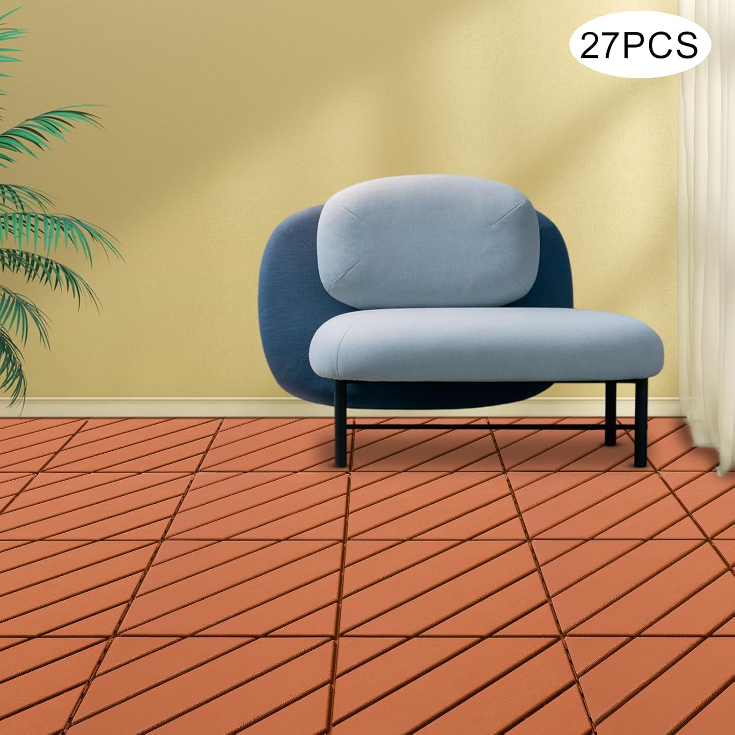 27 piezas de suelos de patio al aire libre, baldosas de plástico entrelazadas de 12 x 12 pulgadas, azulejos entrelazados para terraza al aire libre,
