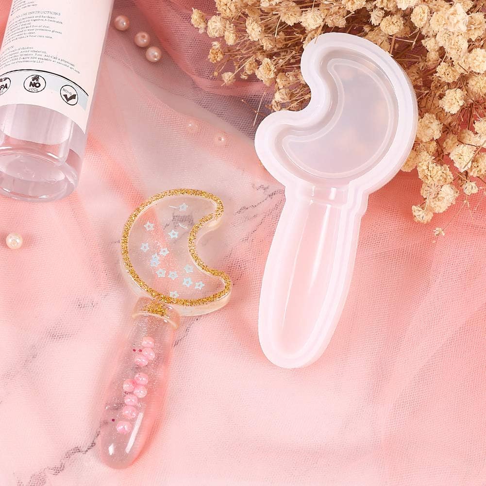 Sailor Moon Wand – Moldes de resina para varita de mariposa de estrella, molde de resina de luna, molde de estrella de silicona, molde mágico de