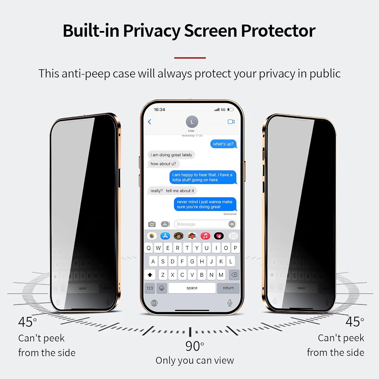 Funda magnética de privacidad con anillo de metal CD y bloqueo automático desplegable para iPhone 12 Pro Max compatible con MagSafe Protección de