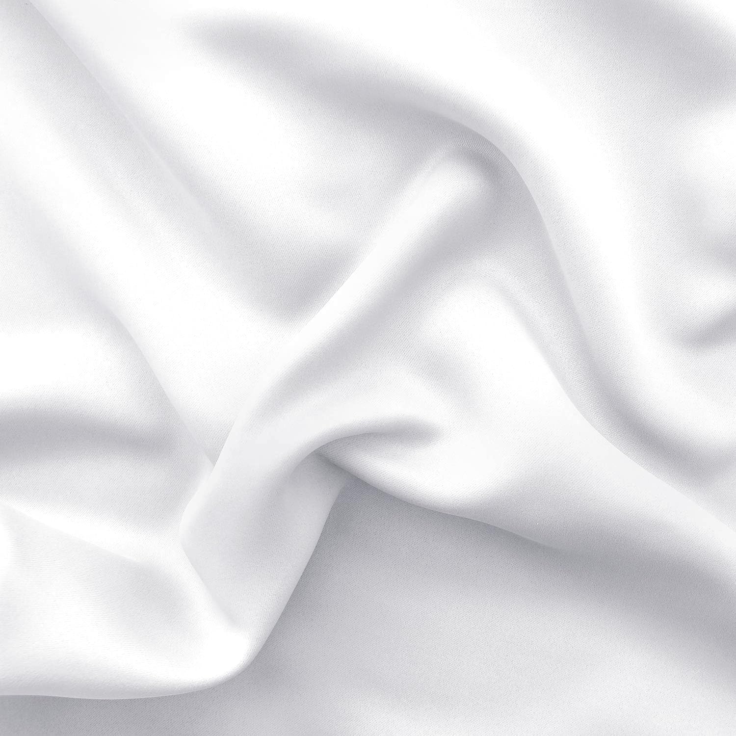 DWCN Paneles de cortina de ventana de color blanco puro de 52 x 54 pulgadas de largo, con capa media blanca, 2 paneles de cortina para sala de