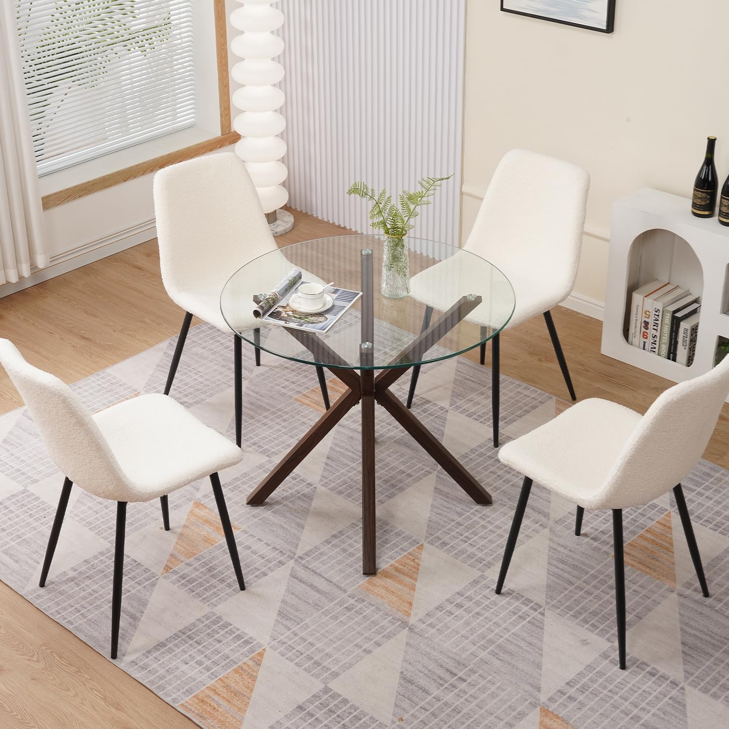 Juego de 4 sillas de comedor de terciopelo, juego de 4 sillas de cocina de terciopelo blanco, sillas de tocador tapizadas, elegantes sillas