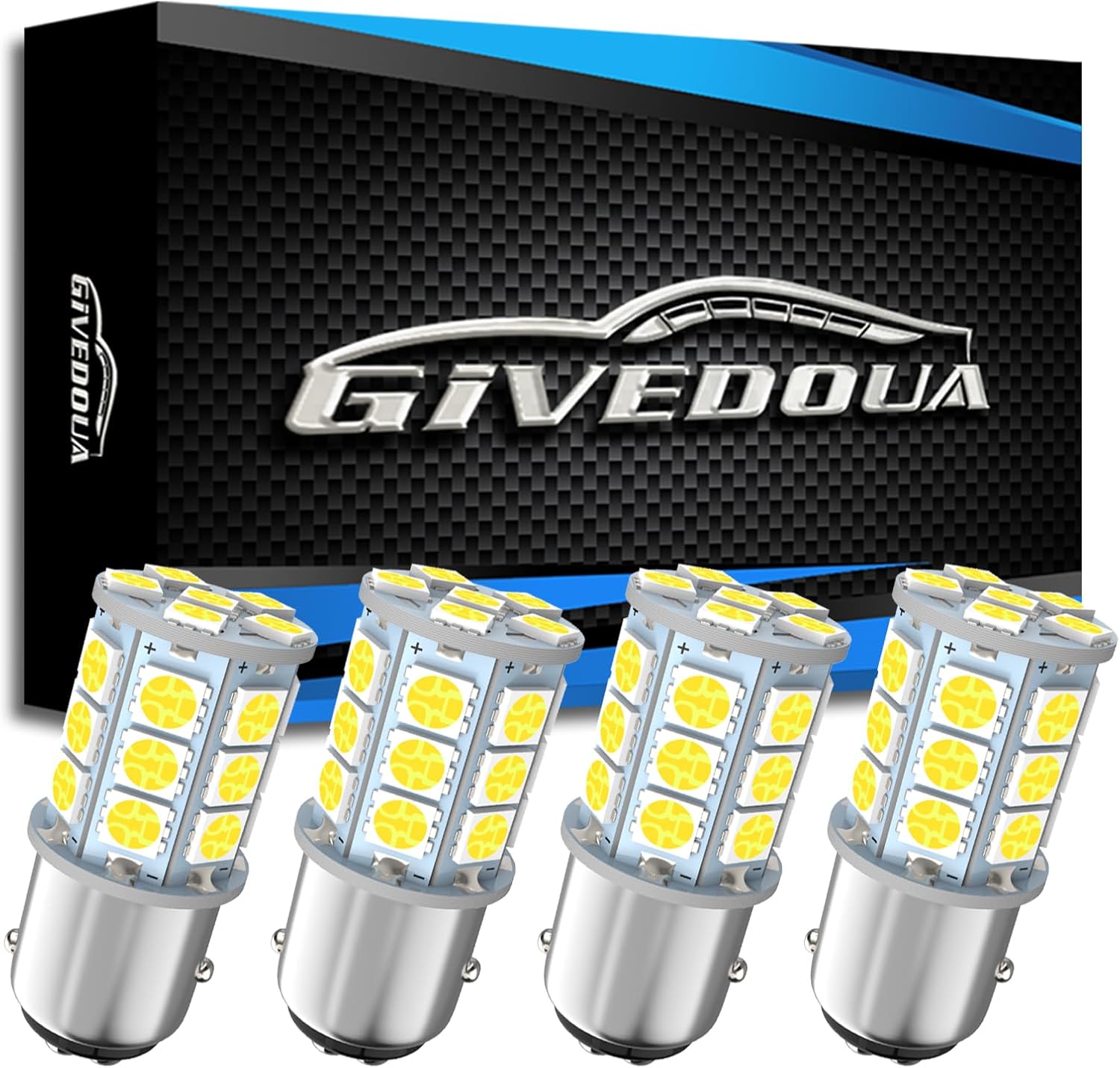 GIVEDOUA Bombilla LED 1157 BAY15D 7528 2057 2357 para luces de freno, luces de marcha atrás de respaldo, luces traseras, súper brillante 5050 27-SMD