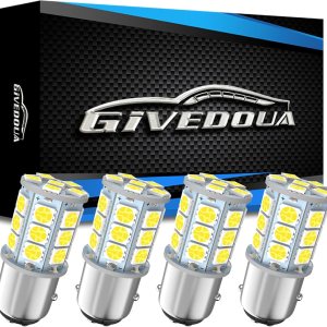 GIVEDOUA Bombilla LED 1157 BAY15D 7528 2057 2357 para luces de freno, luces de marcha atrás de respaldo, luces traseras, súper brillante 5050 27-SMD GIVEDOUA Bombilla LED 1157 BAY15D 7528 2057 2357 para luces de freno, luces de marcha atrás de respaldo, luces traseras, súper brillante 5050 27-SMD