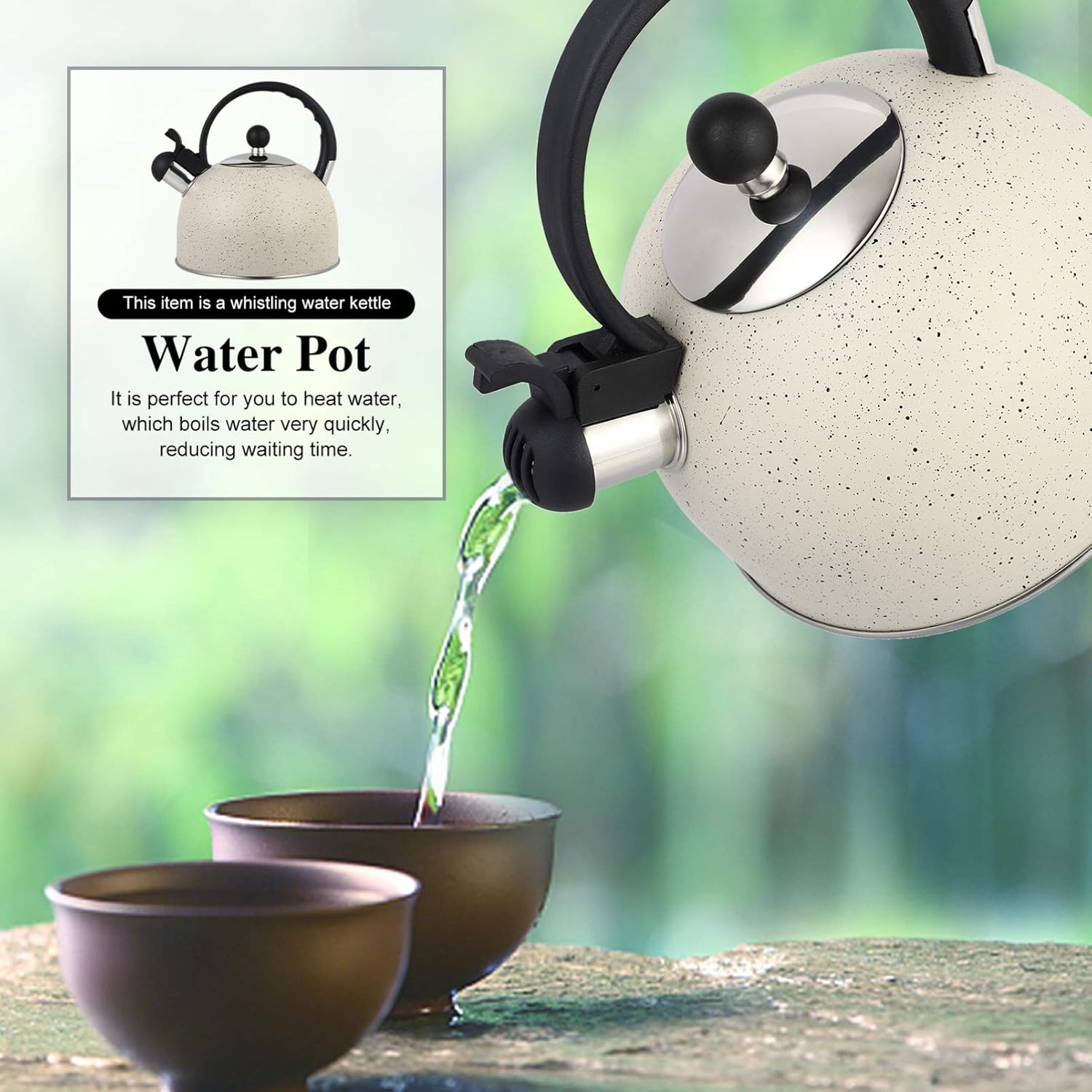 Cabilock Tazas de café de vidrio, máquina de café espresso, calentador de taza, hervidor de café, hervidor de agua para té, hervidor hervido,