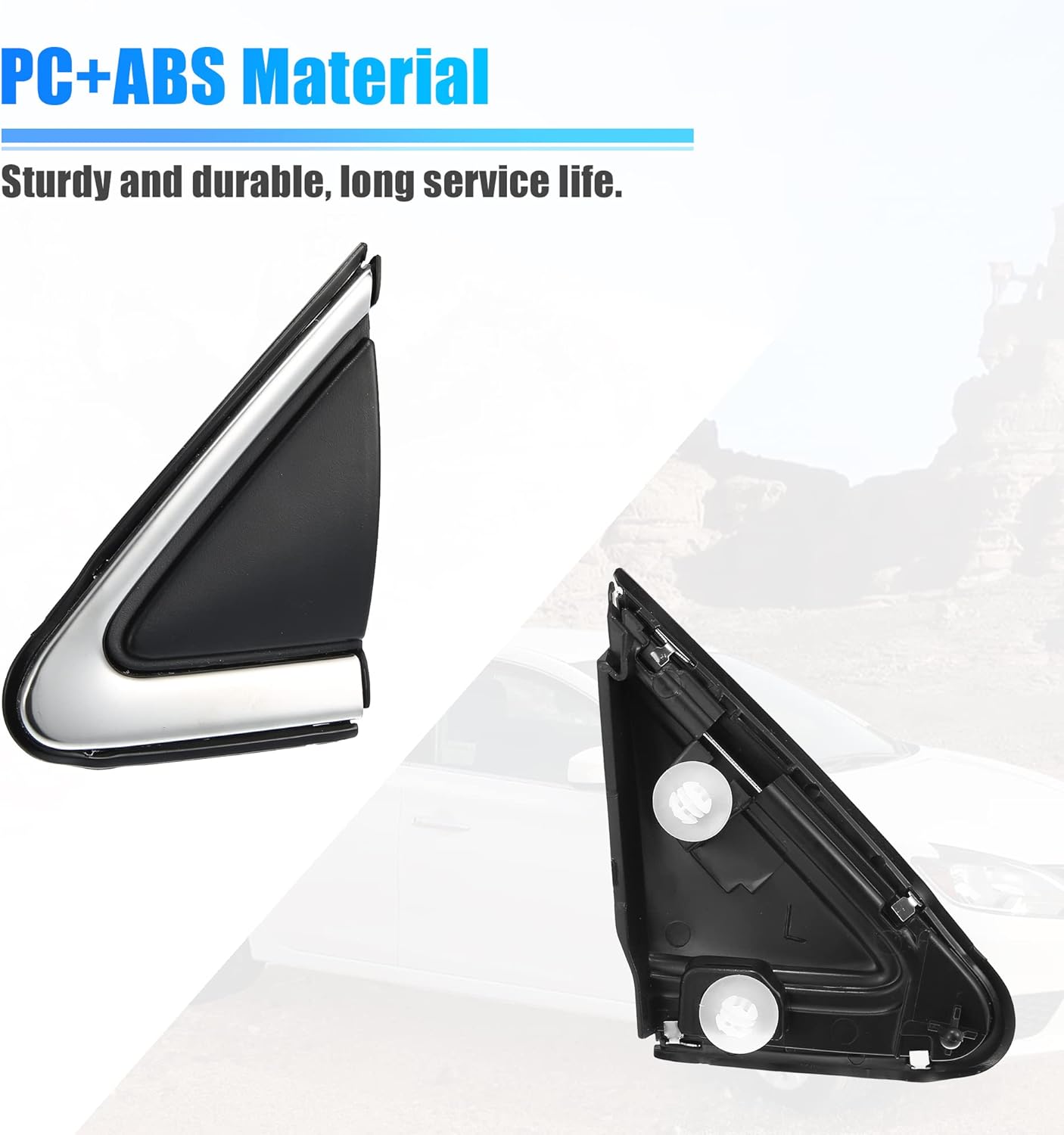 X AUTOHAUX Aplique de bandera de espejo lateral del conductor para Nissan Sentra 2013-2019 LH Mirror Flag Cover Door Corner Finisher Reemplazar