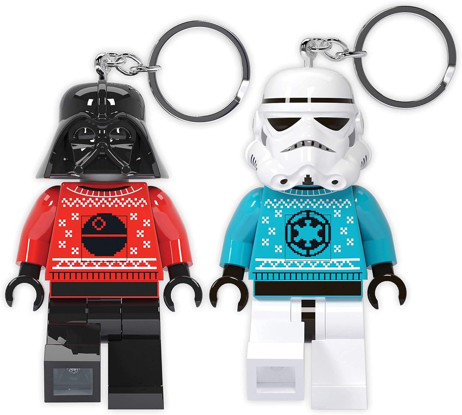 LEGO Star Wars Darth Vader & Stormtrooper – Paquete de llavero de suéter feo, para edades de 6 años en adelante, 2 luces de llavero