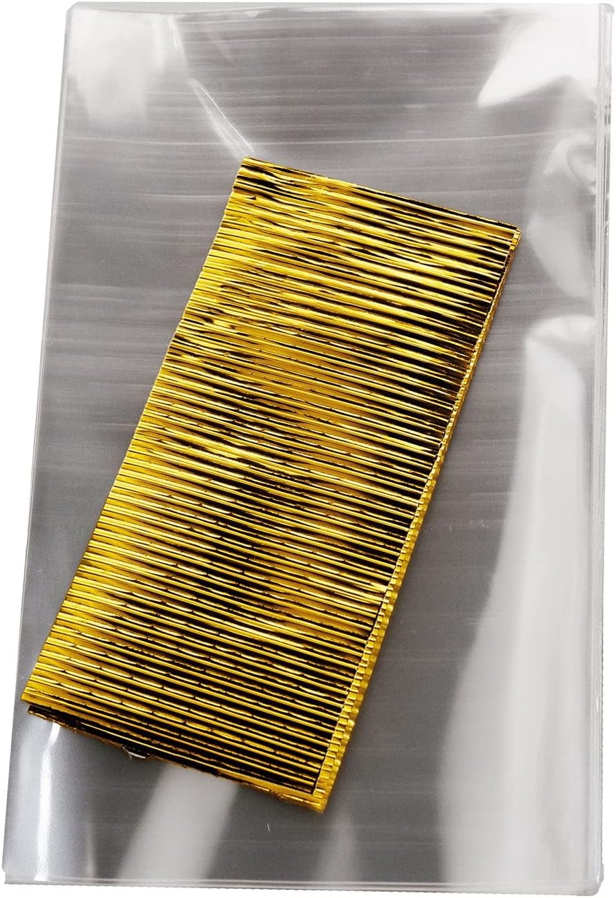 Efavormart – 100 bolsas de celofán transparente de 6 x 10 pulgadas con lazos metálicos dorados, bolsas de dulces para dulces, panadería, galletas,
