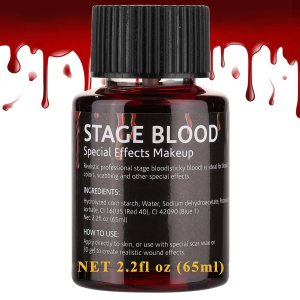 Sangre falsa de escenario, 2.2 oz de sangre falsa comestible efecto realista, maquillaje de sangre pegajosa para ojos, goteos, dientes, boca, nariz, Sangre falsa de escenario, 2.2 oz de sangre falsa comestible efecto realista, maquillaje de sangre pegajosa para ojos, goteos, dientes, boca, nariz,
