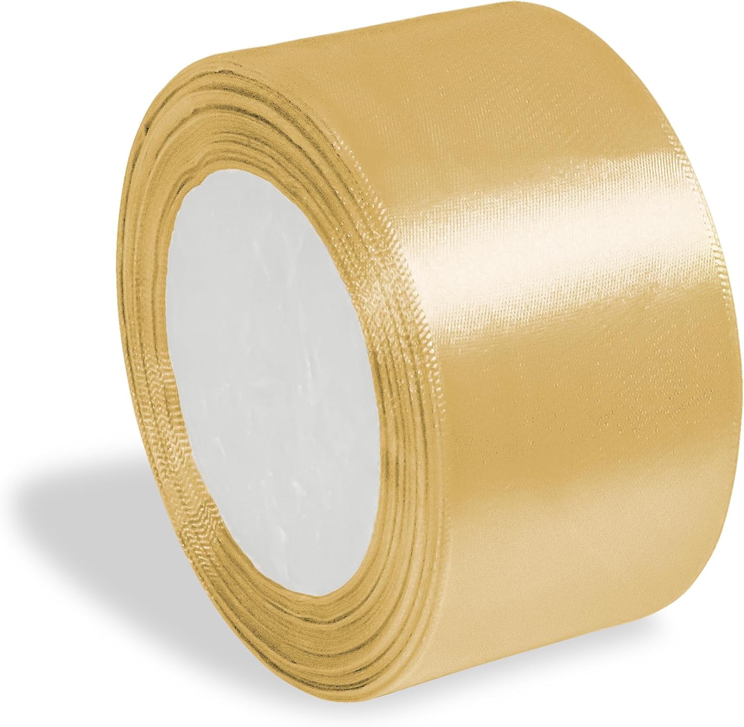 Cinta de 1 pulgada para manualidades, cinta de regalo, rollo de cinta sólida de satén de 1 pulgada x 25 yardas (beige)