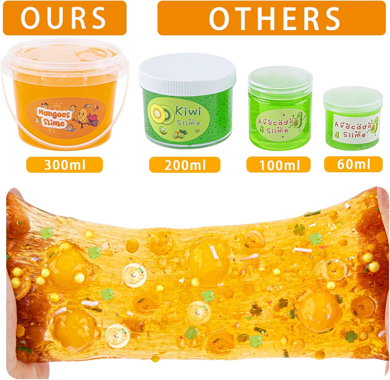 Clear Slime, kit de slime crujiente con 8 complementos, ideal para aliviar el estrés, recuerdo de fiesta para niños, cumpleaños, Navidad, Año Nuevo,