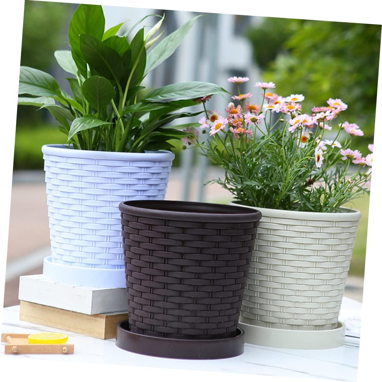 CIYODO 3 juegos de macetas para el hogar, macetas para decoración al aire libre, macetas de jardín, macetas para suculentas, suministros de jardín,