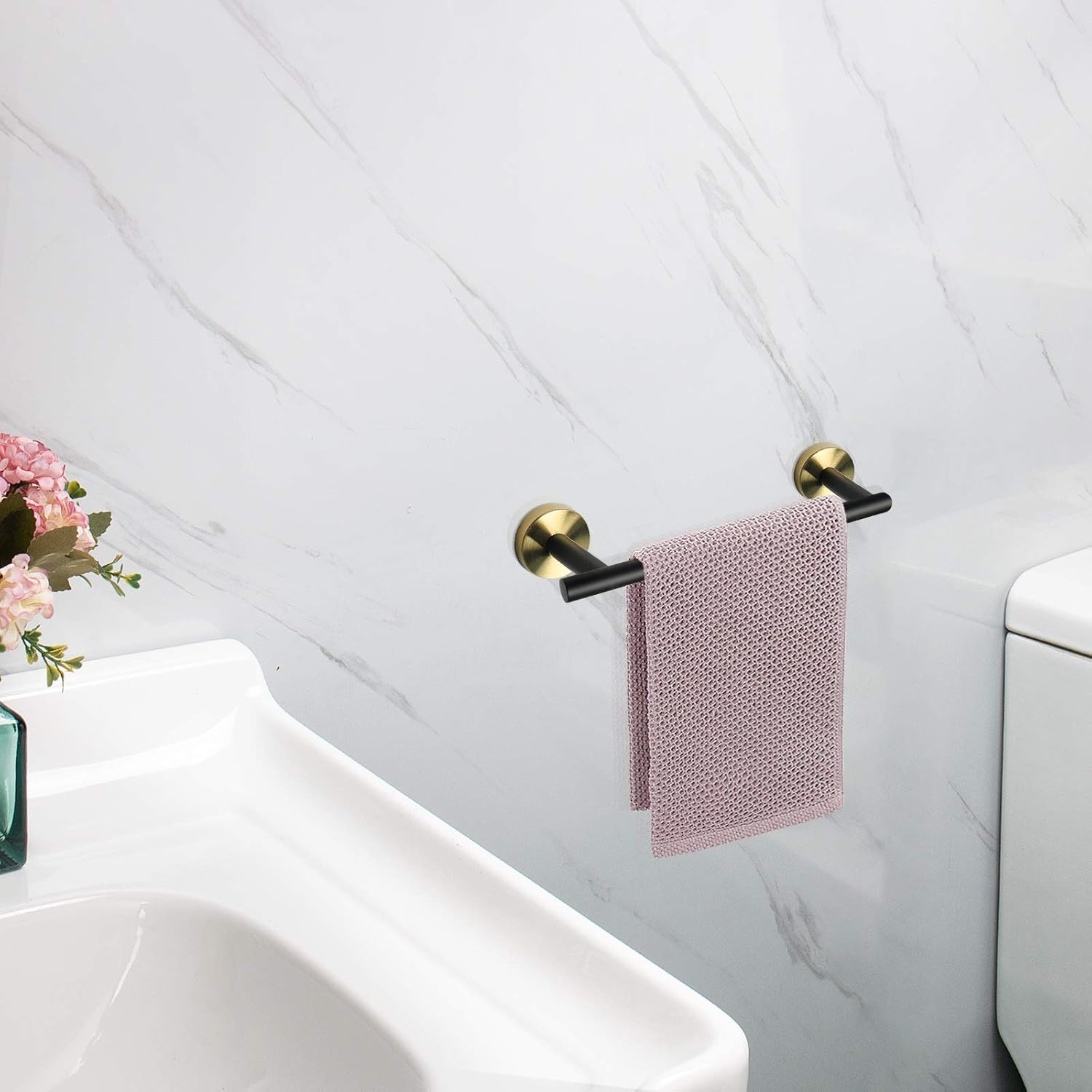 NearMoon – Barra para toallas de baño, accesorios de baño de acero inoxidable, para toalla de ducha para baño, soporte de toalla montado en la pared