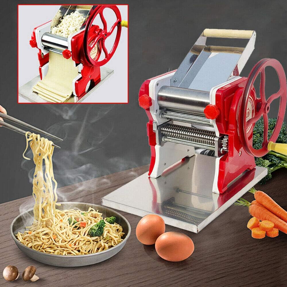 Máquina manual de pasta fresca de acero inoxidable para pasta de fideos caseros, cortador de fideos resistentes para masa, fideos anchos, fideos