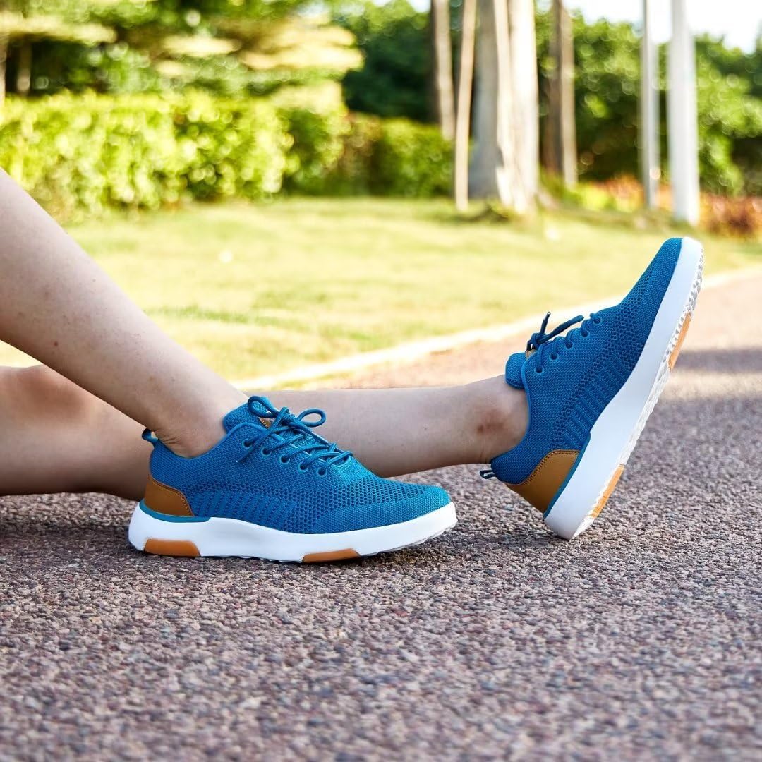 OrthoComfoot Zapatos deportivos ortopédicos ultraligeros para mujer, con soporte de arco con cordones para alivio de la fascitis plantar, tenis