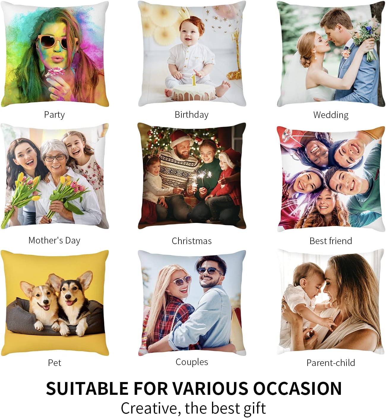 Easycosy Almohada personalizada con texto de imagen, funda de almohada personalizada, funda de almohada personalizada, regalo de recuerdo de amor de