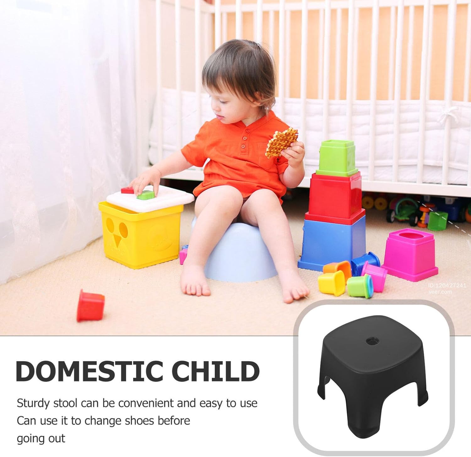 Holibanna Taburete de plástico para baño para baño, taburete para baño, cambiador de zapatos, taburete de pesca para el hogar