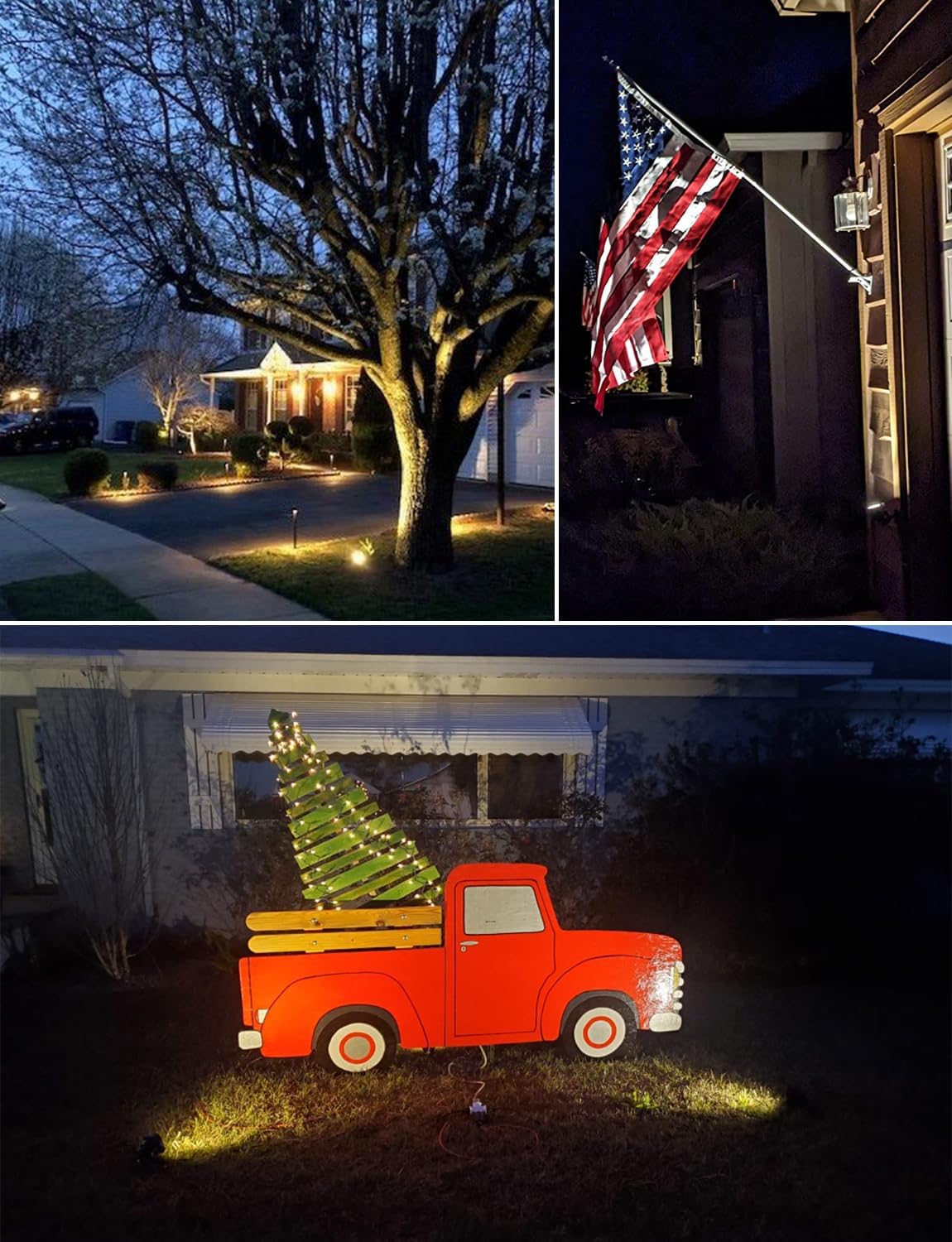 SUNVIE Iluminación al aire libre del atardecer al amanecer 120 V, focos LED de paisaje al aire libre con sensor de fotocélula luces impermeables