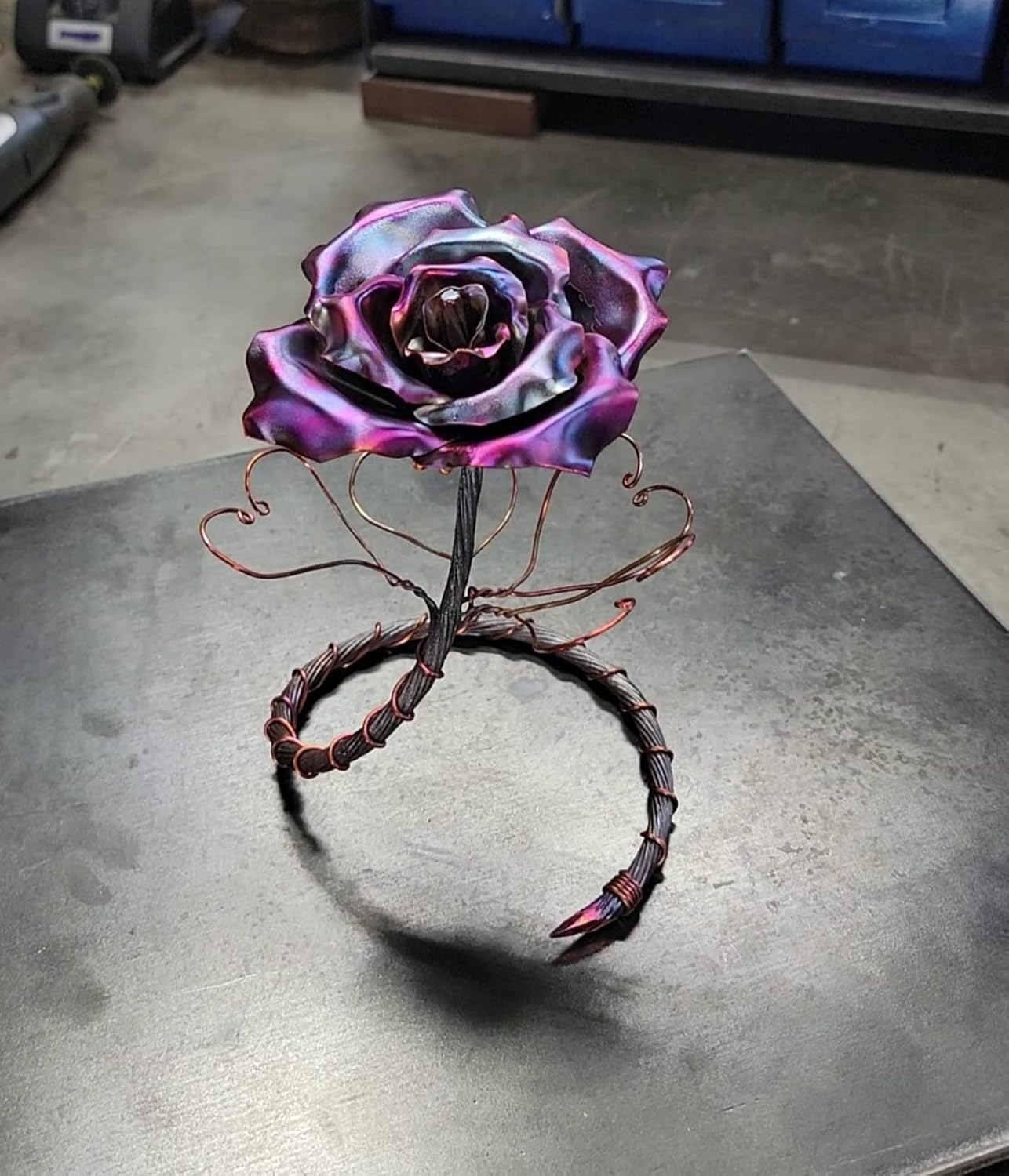 Antique Copper Rose ” Be Mine ” #1383e *Save 10% See Below* Valentine’s Day Mother’s Day Christmas Anniversary Wedding Housewarming Steampunk
