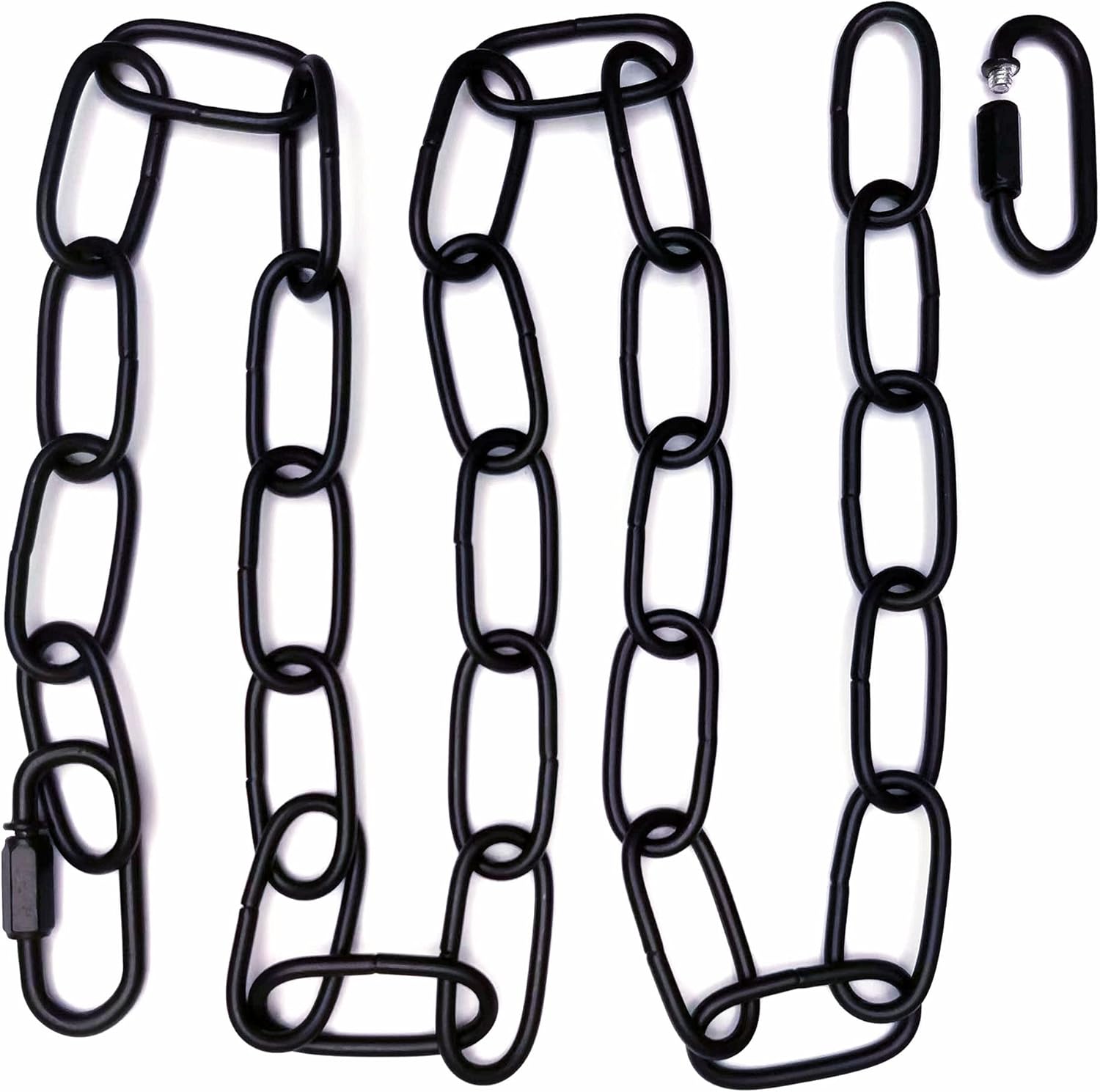 Cadena de lámpara colgante negra, cadena colgante de 6 pies, extensión de cadena de lámpara colgante con cerraduras de conexión, cadena resistente