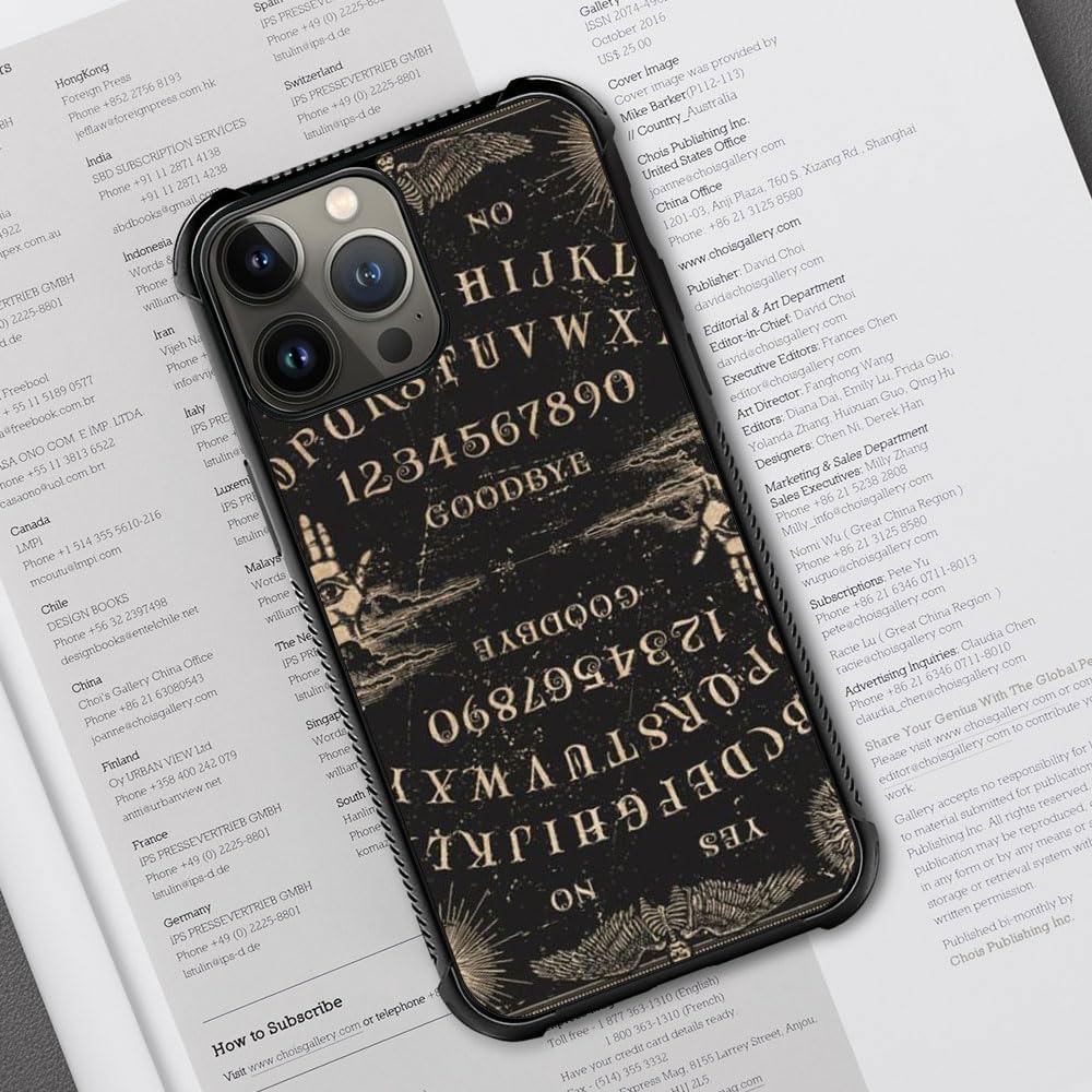 DAIZAG Funda compatible con iPhone 15 Pro Max, H0S Witchy Ouija Board Street Fashion diseño para niños y niñas, gráfico a prueba de golpes, silicona