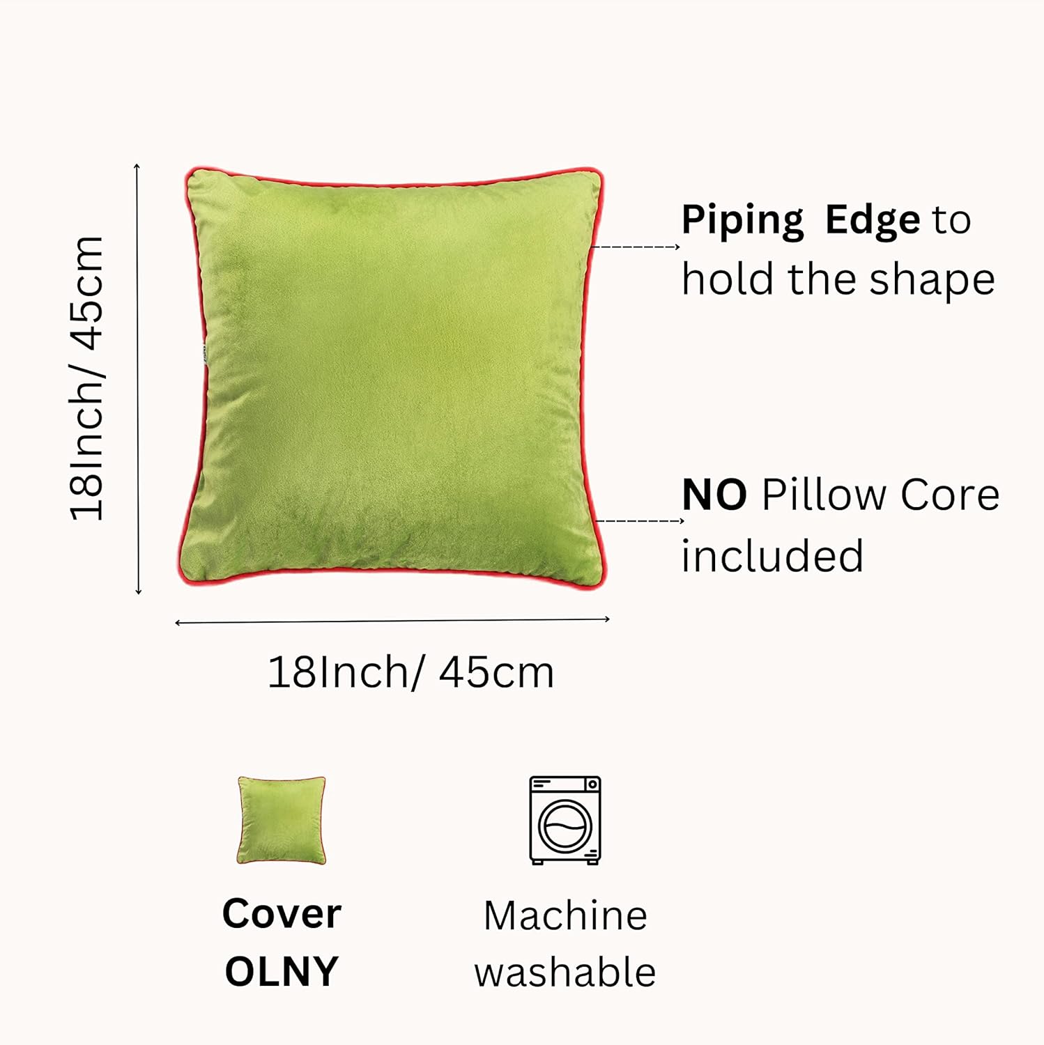 Funda de almohada decorativa moderna de terciopelo multicolor de 18 x 18 pulgadas, 17.7 x 17.7 in (uva verde)
