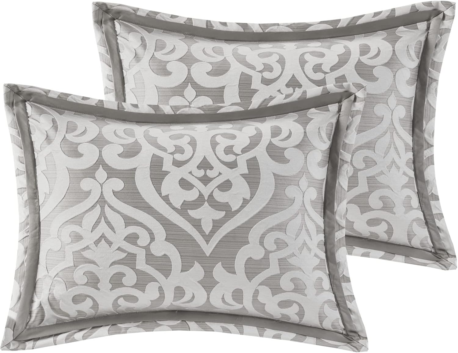 Madison Park Tesla – Juego de edredón acogedor jacquard con diseño de medallón de damasco, ropa de cama alternativa para todas las estaciones,