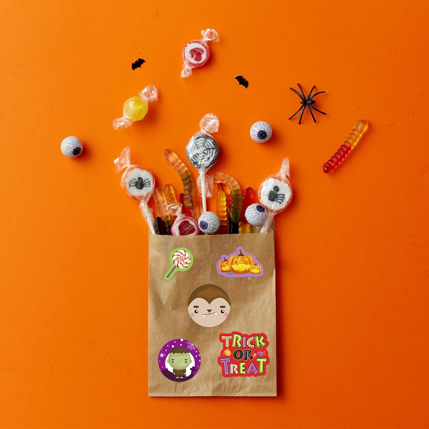 Calcomanías de Halloween para niños, 24 hojas de calcomanías surtidas para el hogar, aula, fiesta, juegos, manualidades, recompensas escolares