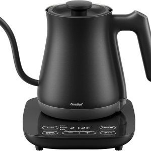 COMFEE’ Hervidor eléctrico de cuello de cisne con control de temperatura, 3 ajustes preestablecidos variables, 100% acero inoxidable, 1500 W, COMFEE’ Hervidor eléctrico de cuello de cisne con control de temperatura, 3 ajustes preestablecidos variables, 100% acero inoxidable, 1500 W,