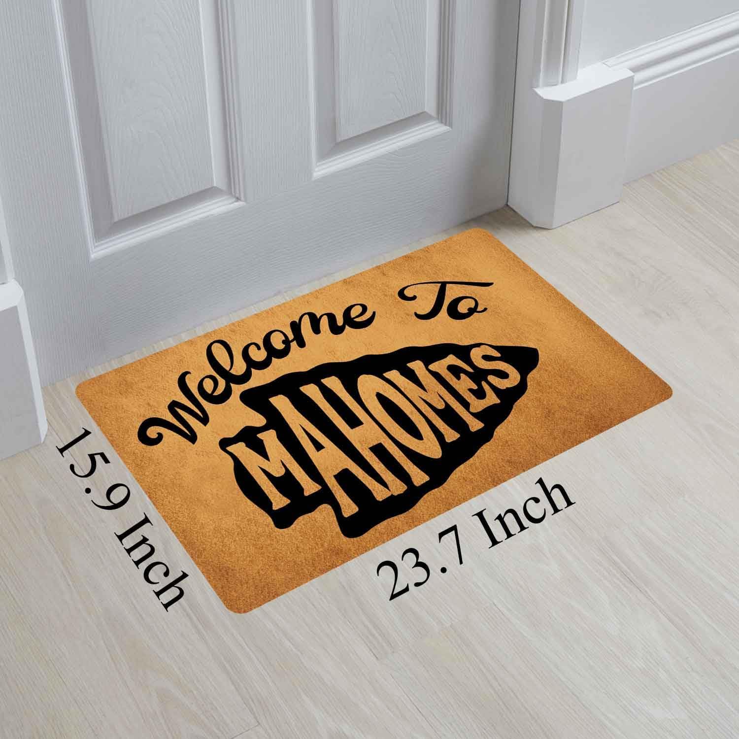 Divertido tapete de bienvenida para interiores (23.7 x 15.9 pulgadas) Welcome to Mahomes, regalo de broma para el hogar, decoración de interiores,