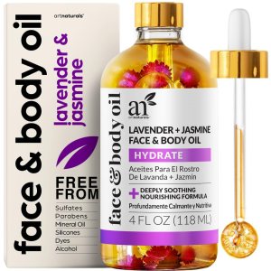 Artnaturals Aceite facial orgánico de lavanda + jazmín, 4.0 onzas, para cuerpo y cabello, 100% natural, hidrata, rejuvenece y mejora tu piel, aceite Artnaturals Aceite facial orgánico de lavanda + jazmín, 4.0 onzas, para cuerpo y cabello, 100% natural, hidrata, rejuvenece y mejora tu piel, aceite