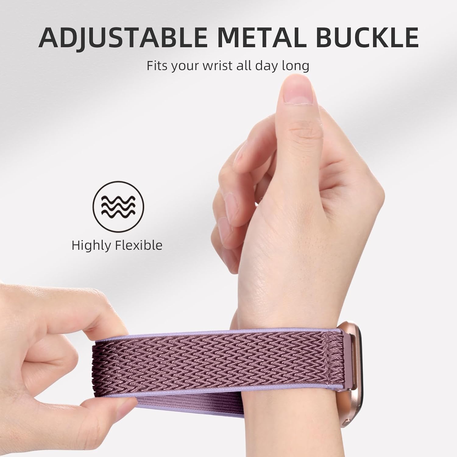 DaQin Correa elástica deportiva de nailon compatible con Fitbit Versa 2 correas de reloj para mujeres y hombres, paquete de 5 correas elásticas