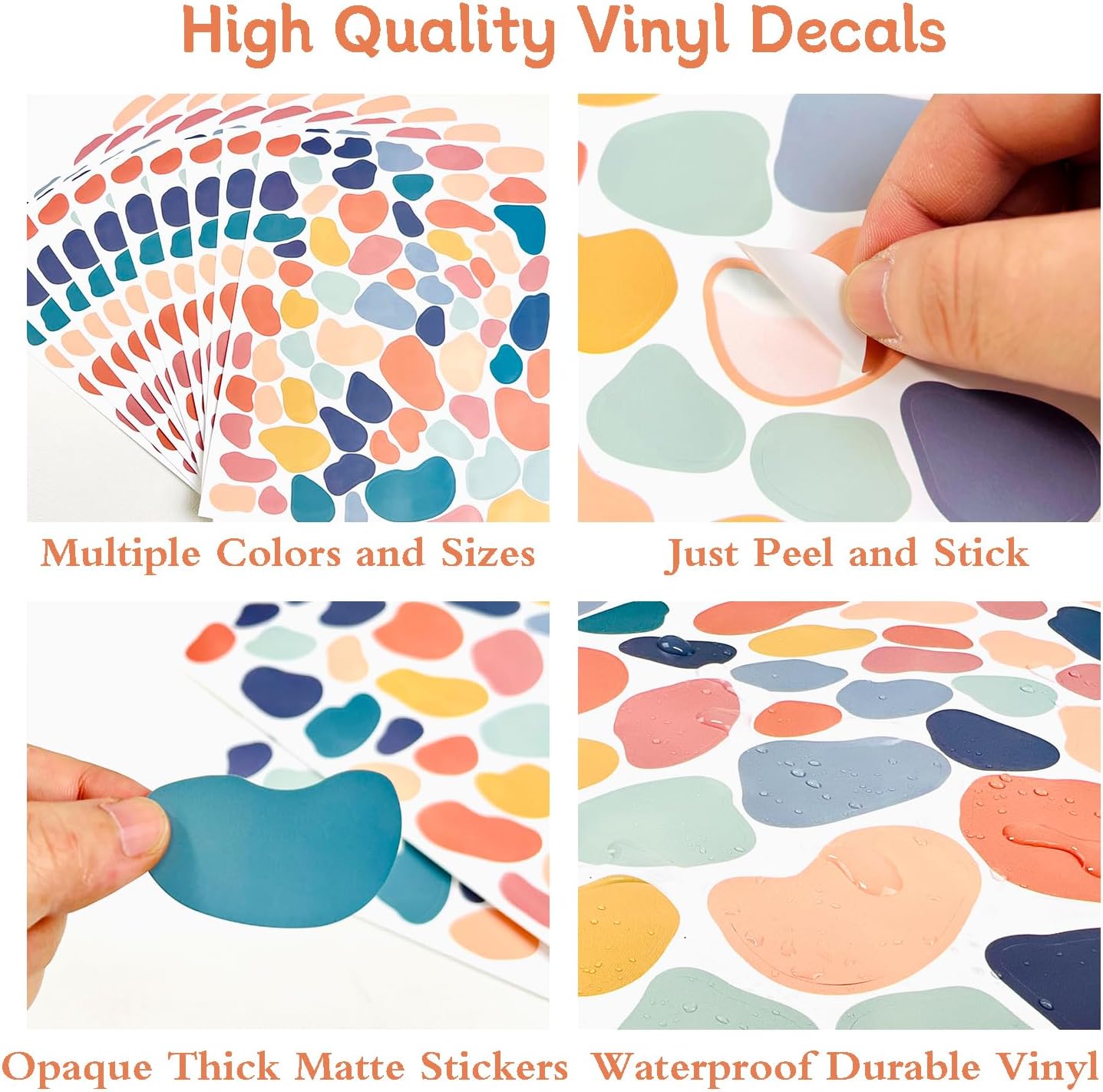 AOWDIAO 720 calcomanías irregulares de lunares para dormitorio, guardería, sala de estar, baño, aula, calcomanías de vinilo para pared, automóvil,