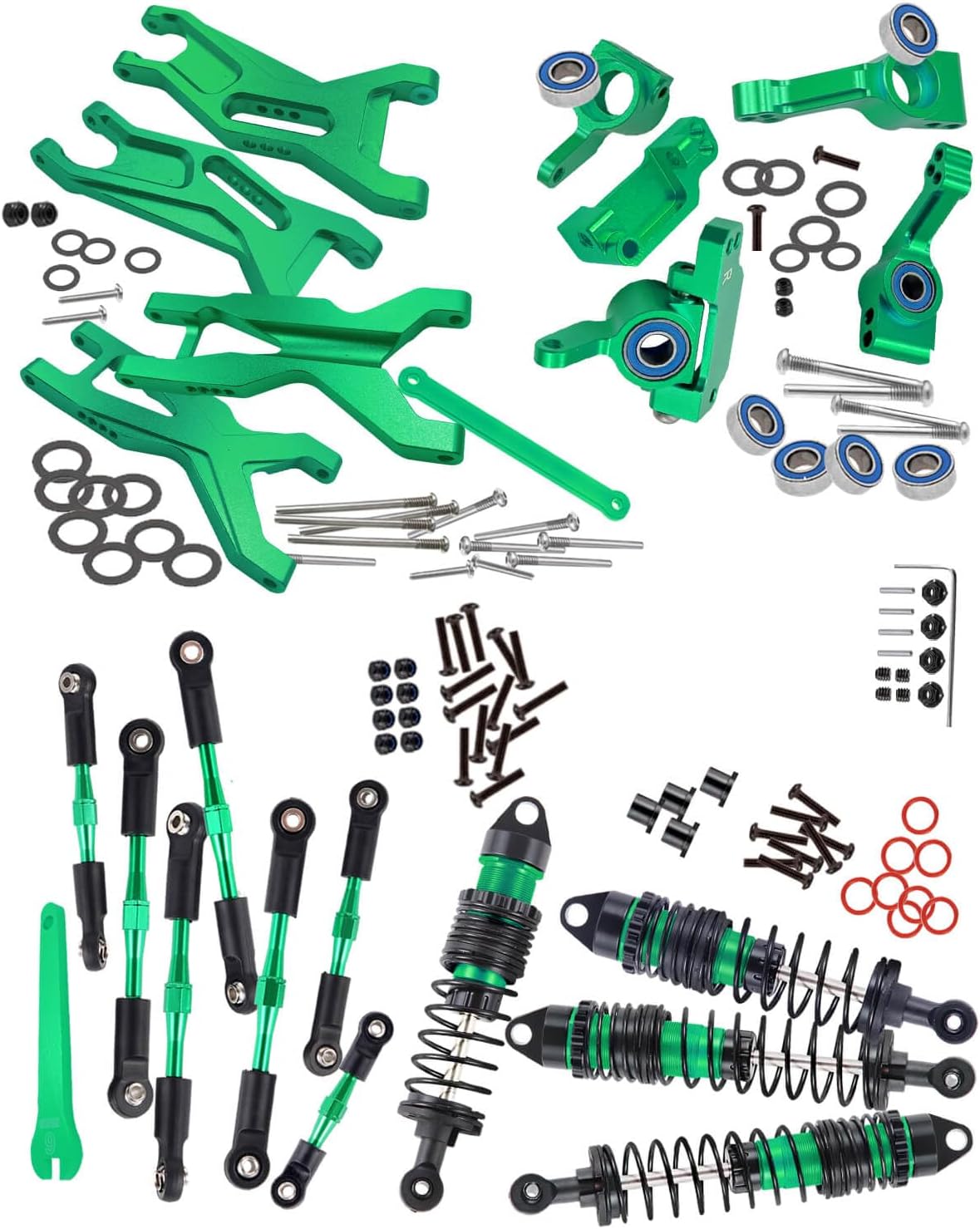 RCMYou Pieza de actualizaciones para 110 Slash 2WDSlash 2WD VXL, aleación Big Bore RC amortiguador de choques, brazo de suspensión delantero