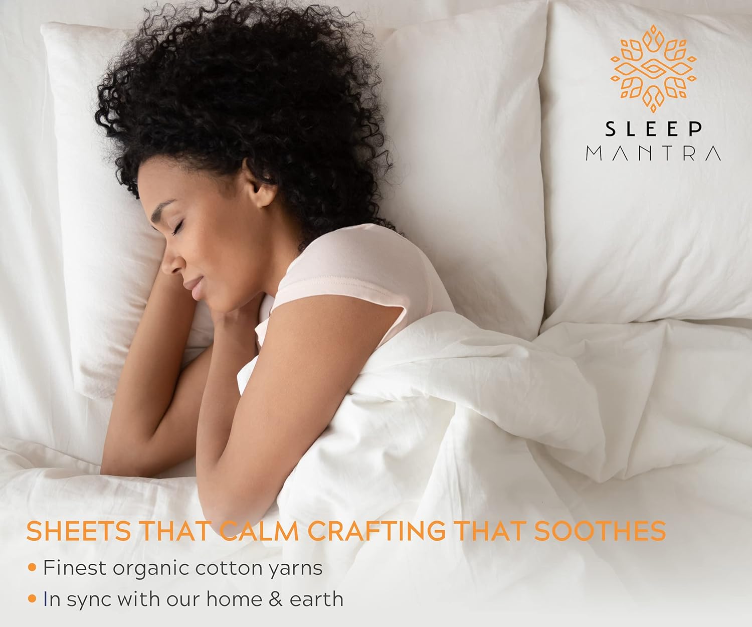 Sleep Mantra – Juego de 2 fundas de almohada de algodón 100% orgánico, suaves y frescas, con tejido de percal refrescante, transpirable (tamaño