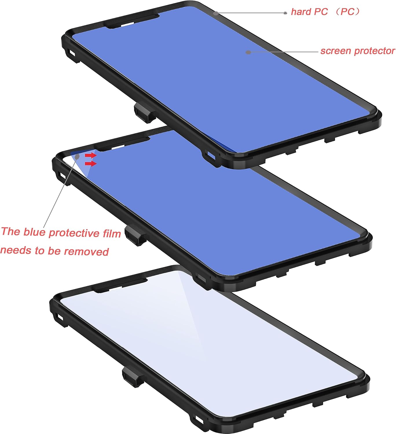 YmhxcY Funda para Pixel 6A con protector de pantalla integrado, a prueba de caídas, funda duradera de 3 capas, protección contra caídas, funda de