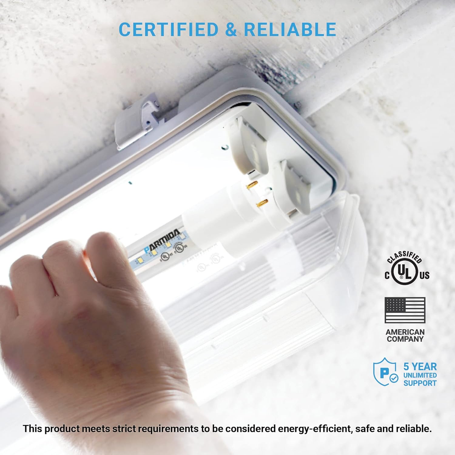 PARMIDA – Paquete de 20 tubos de luz LED T8 híbridos tipo A+B, 4 pies, 18 W (reemplazo de 40 W), cubierta transparente, alimentación de extremo