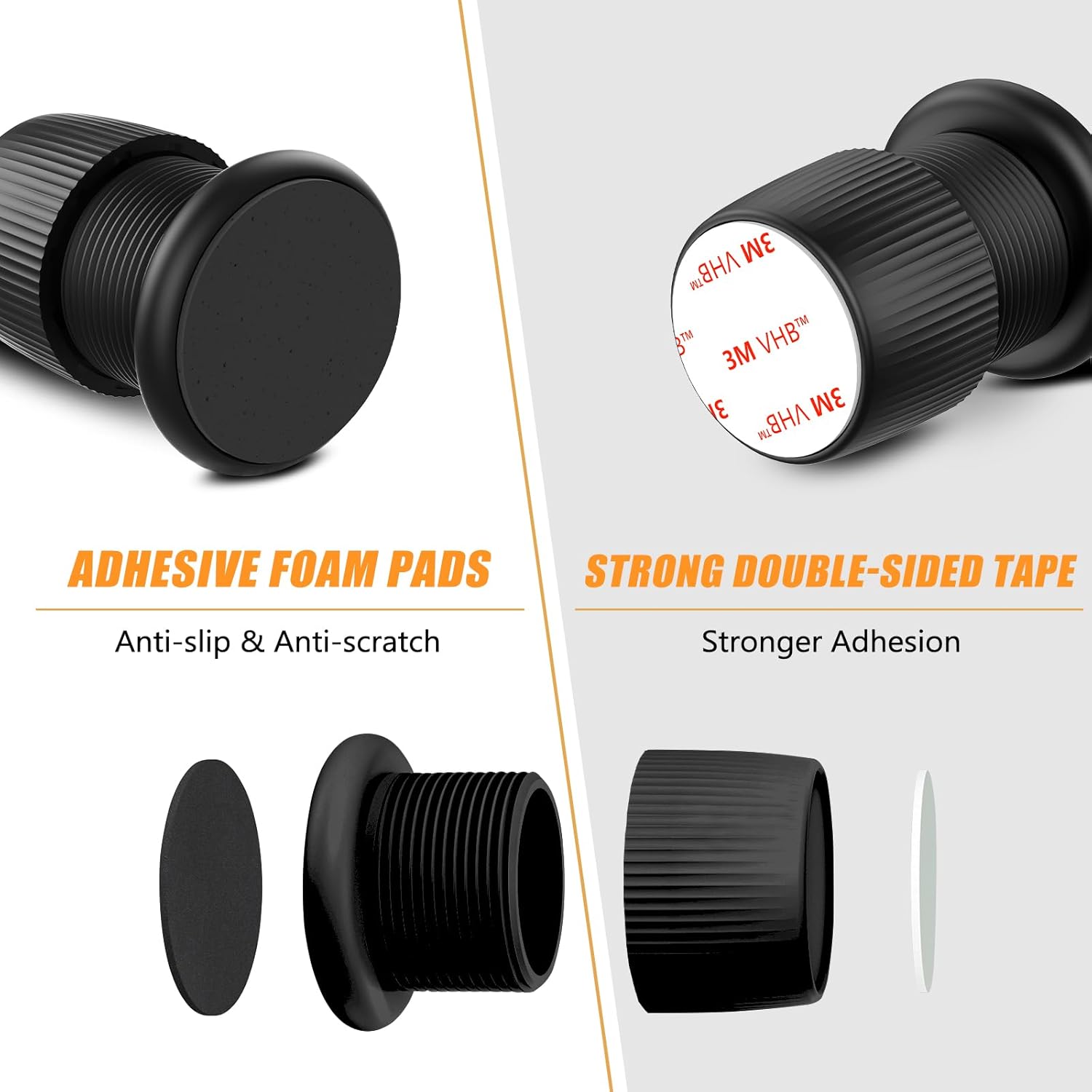Elevadores ajustables de cama para muebles, de 1.6 a 2.6 pulgadas, color negro, plástico duradero, antideslizantes, de 2 pulgadas, tapón de cabecera