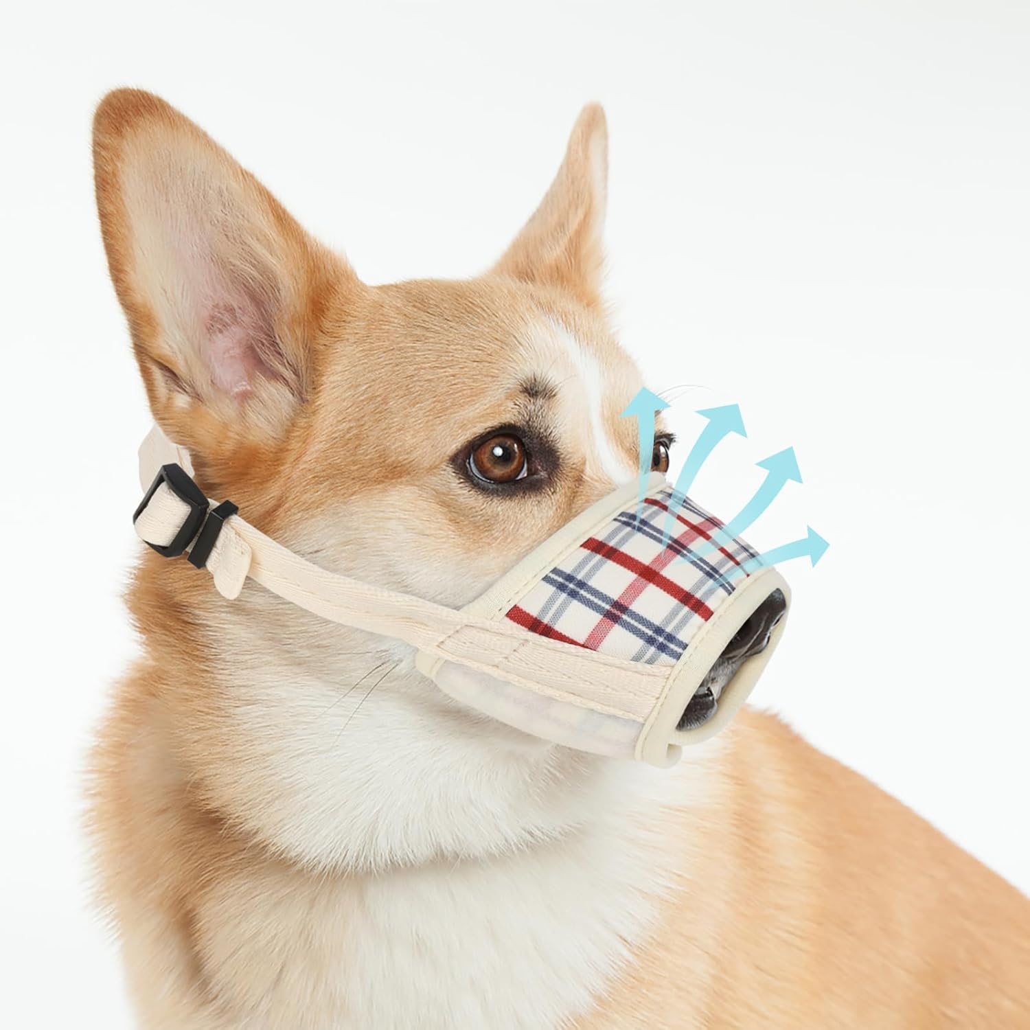 Bozal para perro, bozal estampado para mascotas para perros pequeños, medianos y grandes, antimordeduras, ladridos, masticar, malla de aire,