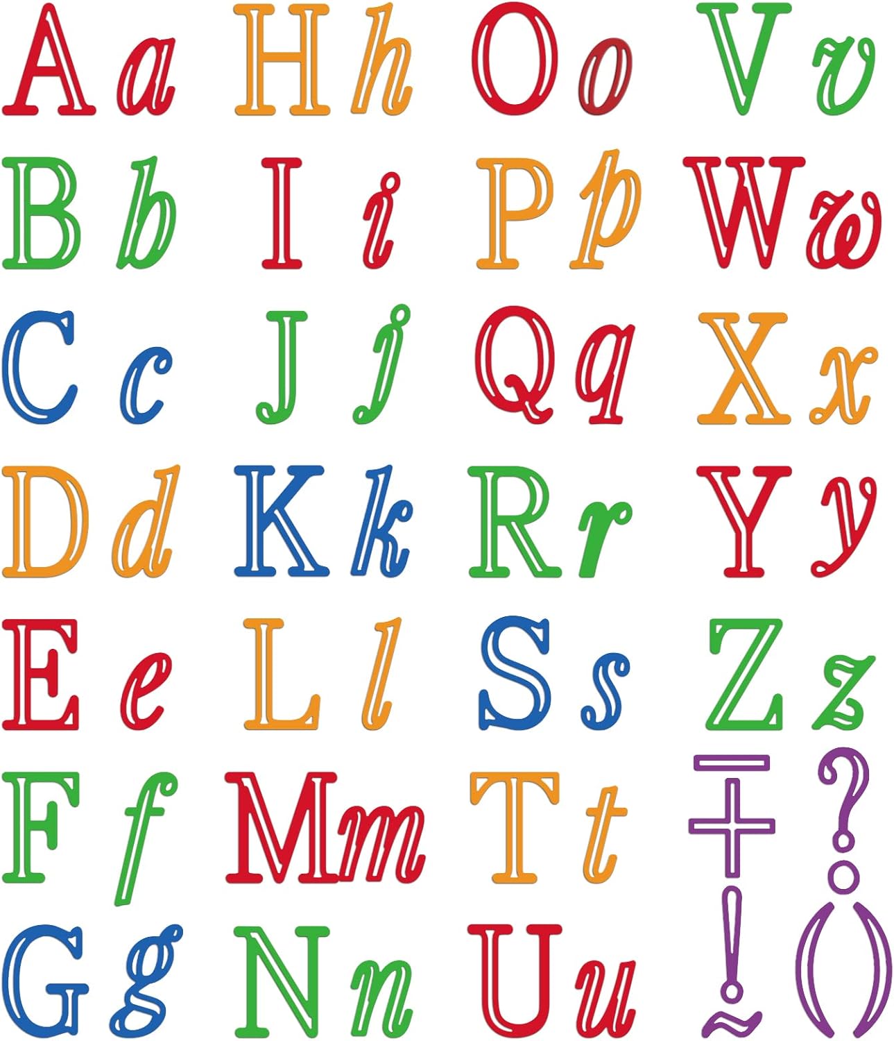 ORIGACH 1.49 x 1.77 pulgadas, 26 troqueles de corte del alfabeto, minúsculas, 26 letras del alfabeto, troqueles de metal del alfabeto A-Z para