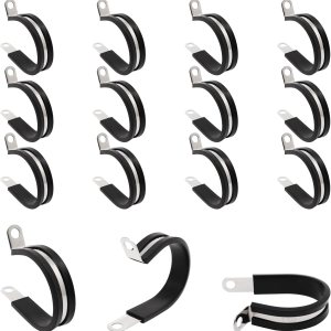 Abrazadera de cable de 1-12 pulgadas, abrazadera de alambre aislada acolchada de goma, abrazaderas de conducto de acero inoxidable, clips de soporte Abrazadera de cable de 1-12 pulgadas, abrazadera de alambre aislada acolchada de goma, abrazaderas de conducto de acero inoxidable, clips de soporte