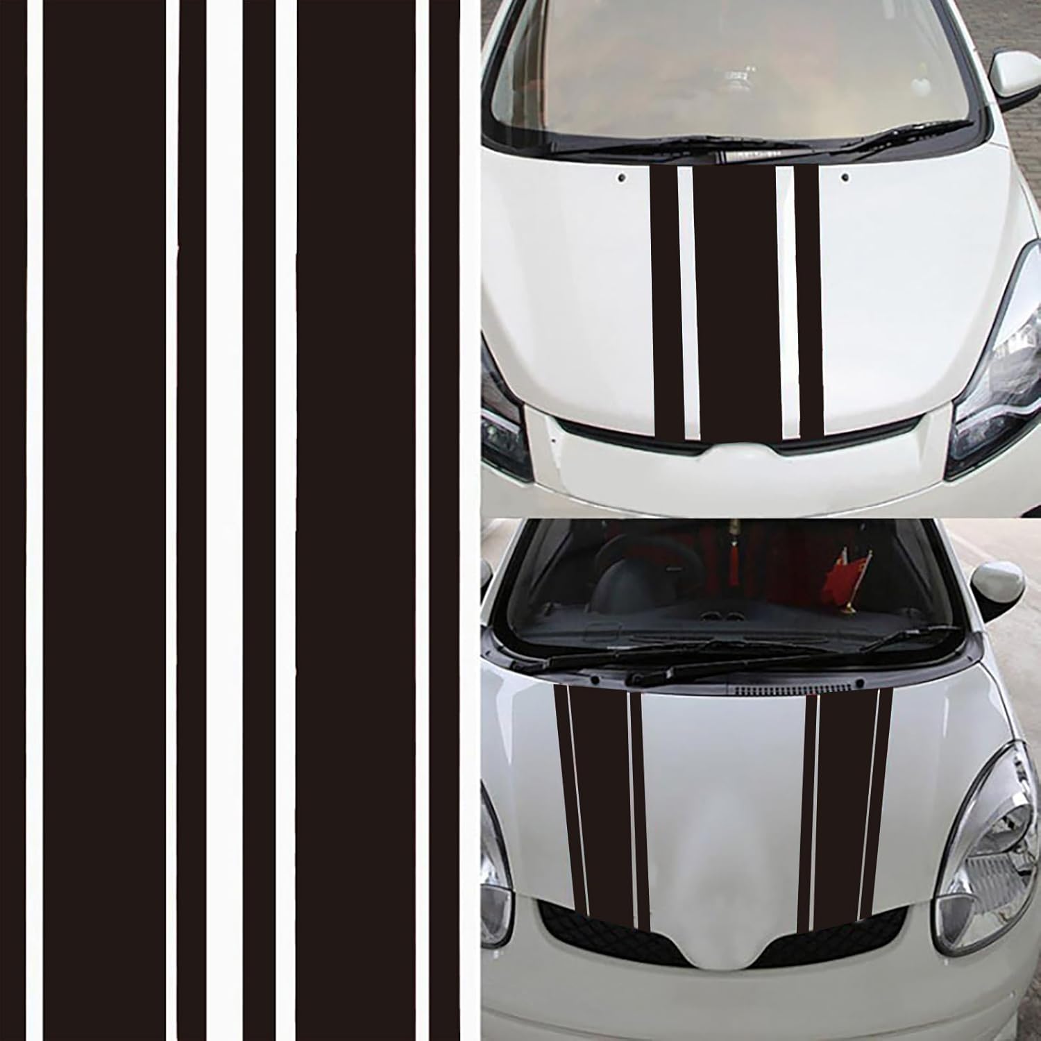2 calcomanías para capó de automóvil, calcomanías modificadas de vinilo de carreras, decoraciones de parachoques de capó, calcomanías universales