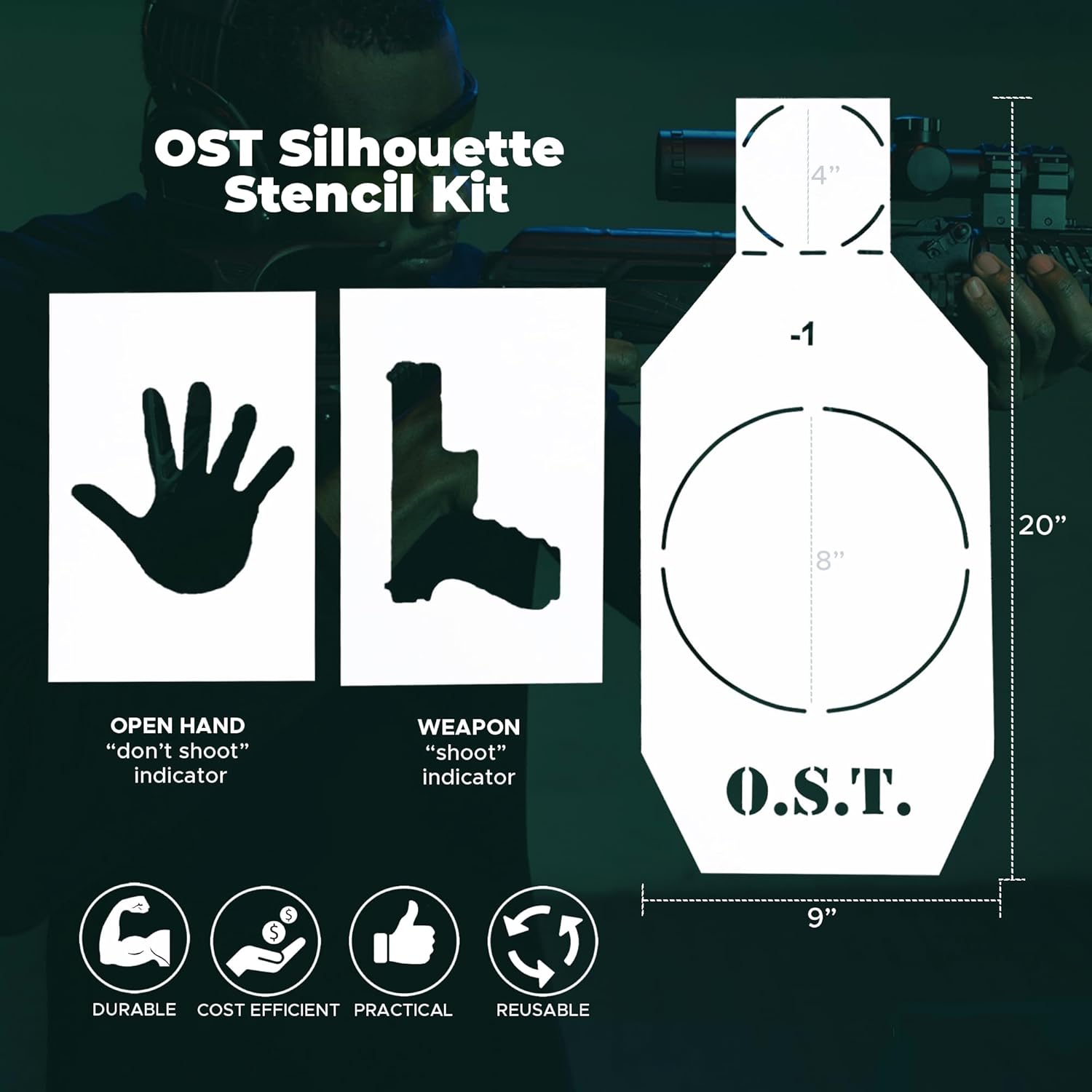 OST Kit de plantillas de silueta  Objetivos de silueta de cartón grandes  Silueta de objetivo  Objetivos de papel de silueta  Objetivos de cartón