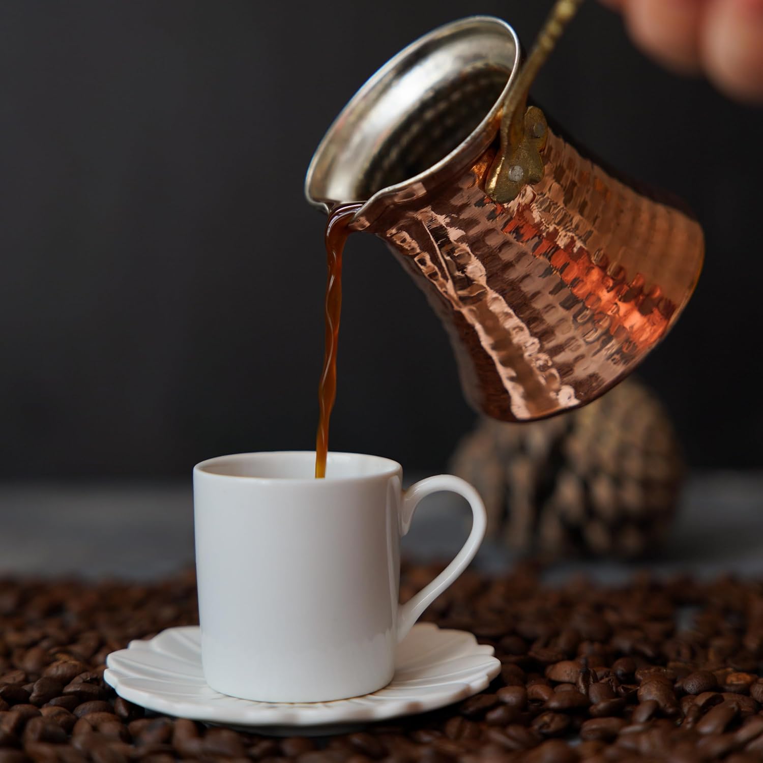 SANTA MARLA Cafetera árabe, cafetera turca, hecha a mano, Cezve para 1-2 personas (pequeña)