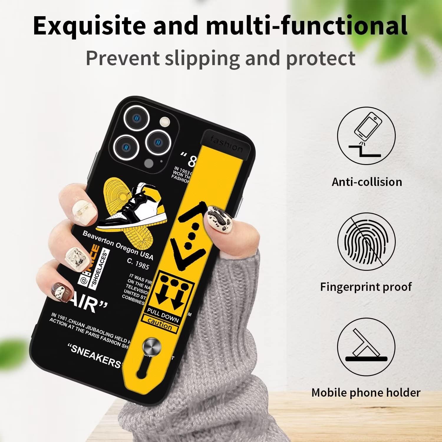 STORYBOX Funda protectora para iPhone 12 Pro Max Cool para niños, zapatos deportivos, estilo de marca, diseño con función atril y diseño moderno de
